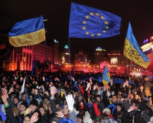 Manifestants sur la place Maidan, novembre 2013