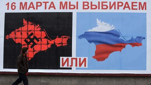 Affiche lors du référendum en Crimée